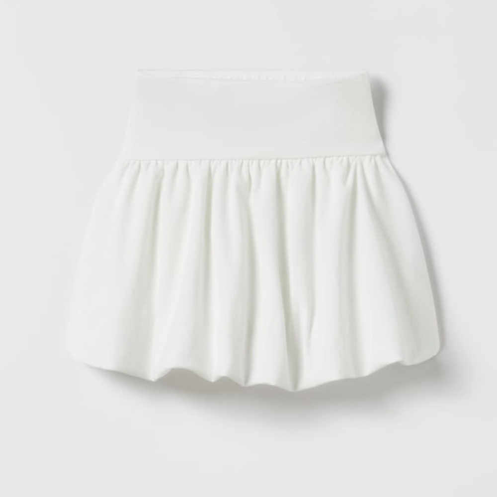 Zara Balloon Skirt White